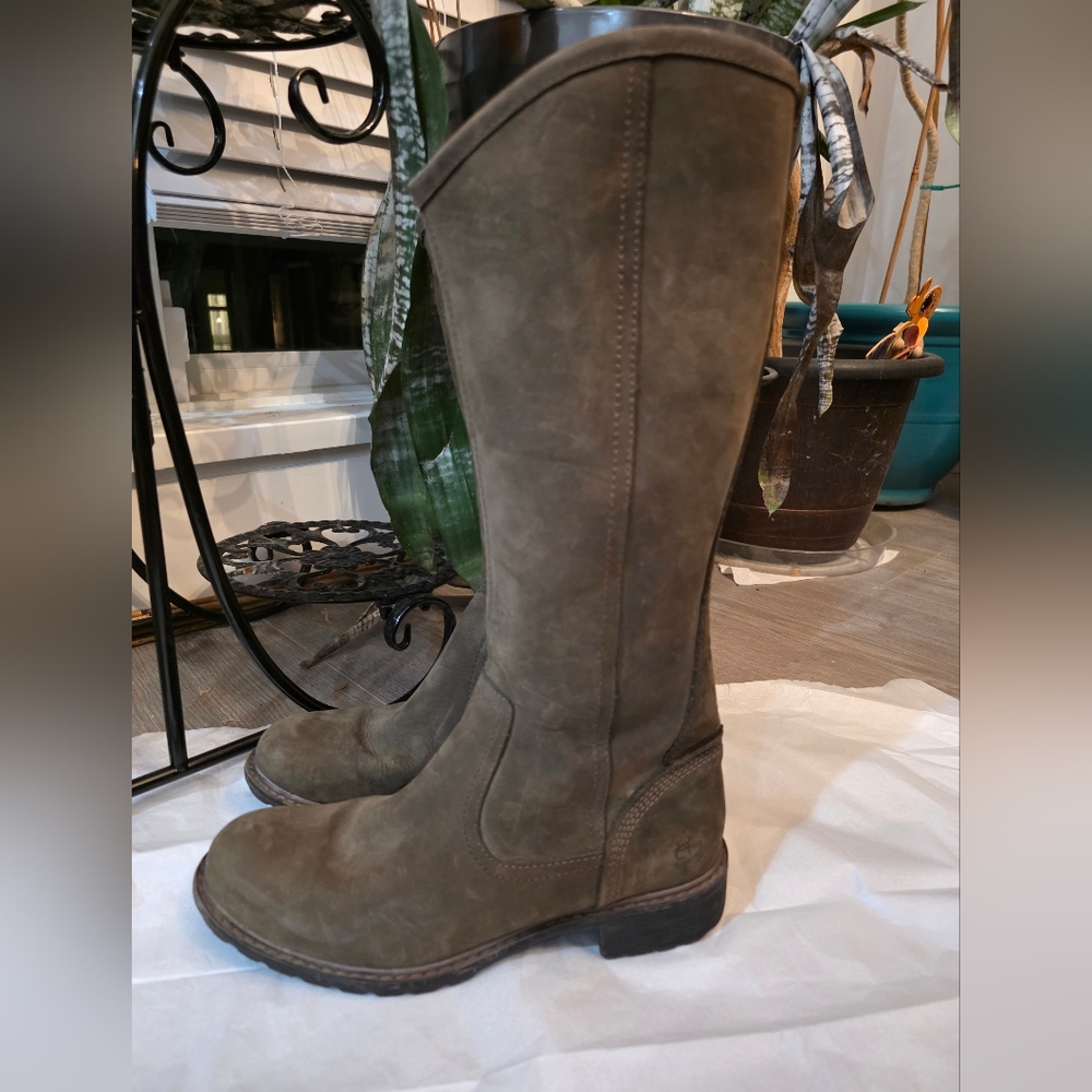Timberland Waterproof Earthkeepers Stoddard Brown Nubuck Tall Boots - Size 8